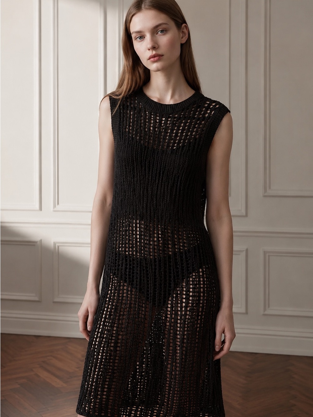 Do everything in love Black Crochet Swim Coverup